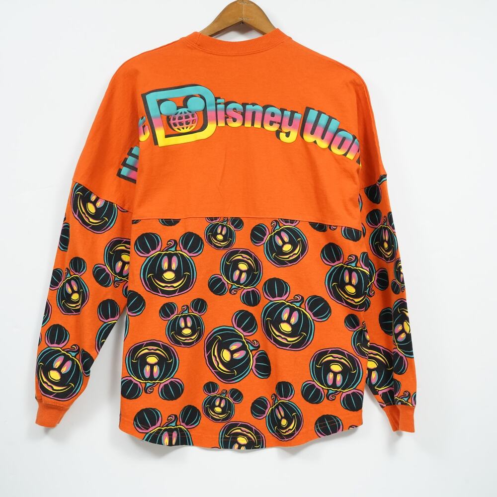Disney Parks Halloween Mickey Mouse Pumpkin Spirit Jersey Orange M